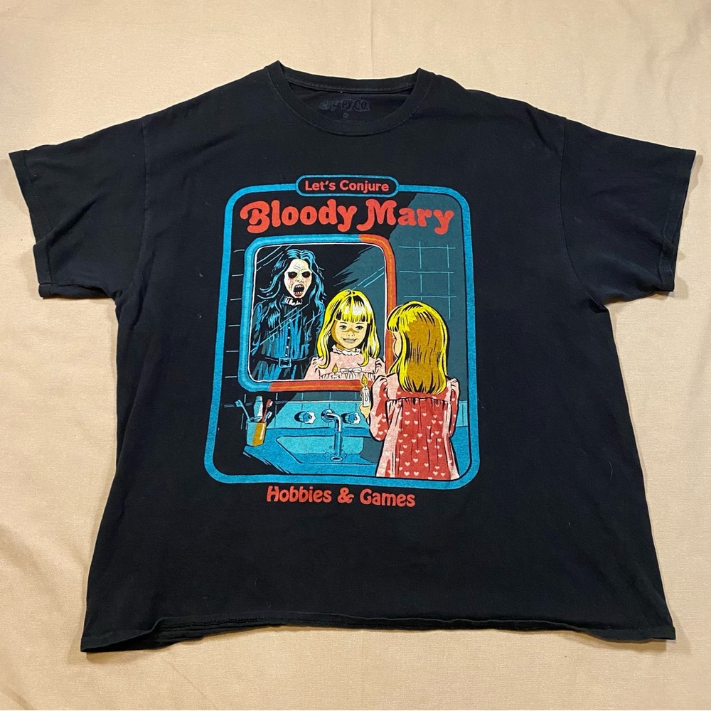Black Bloody Mary Graphic T-Shirt Halloween Monster games retro distressed